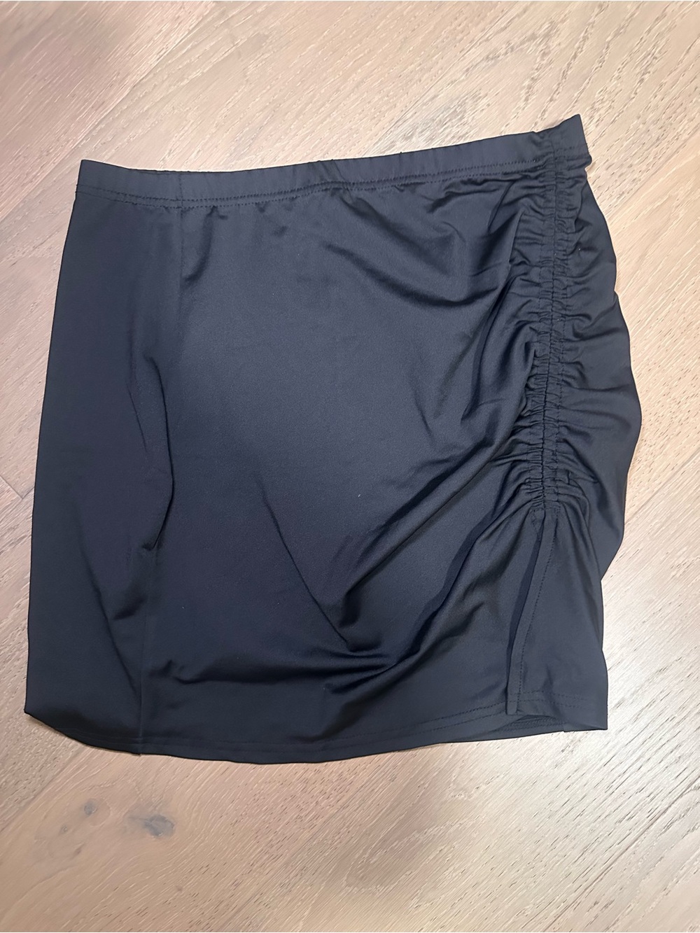 SHEIN Black Side-Ruched Mini Skirt